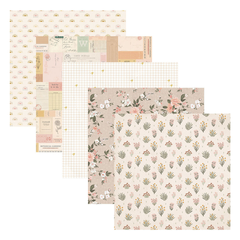 Spellbinders Rosie's Studio Golden Afternoon 12x12 Inch Designer Paper Pack (168538) Spellbinders Rosie's Studio Golden Afternoon 12x12 Inch Designer Paper Pack (168538)