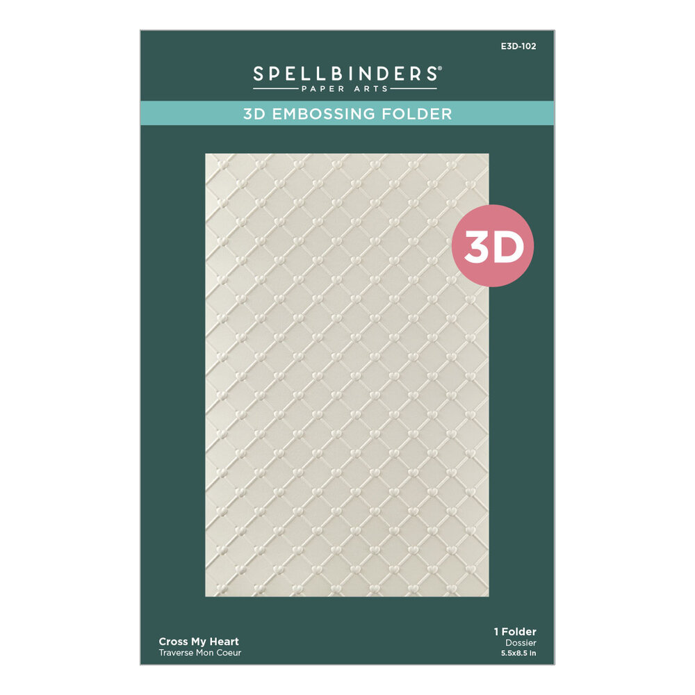 Spellbinders Cross My Heart 3D Embossing Folder (E3D-102)