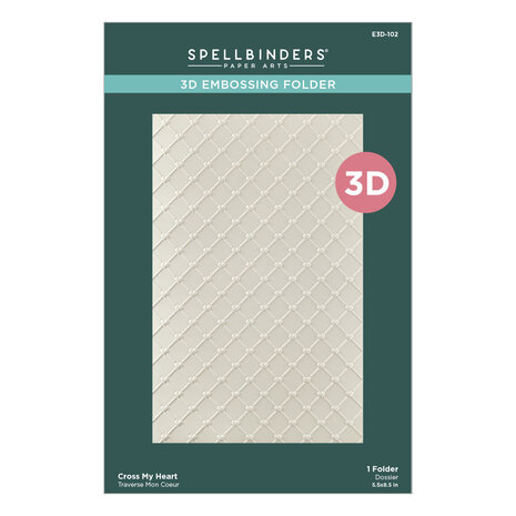 Spellbinders Cross My Heart 3D Embossing Folder (E3D-102)