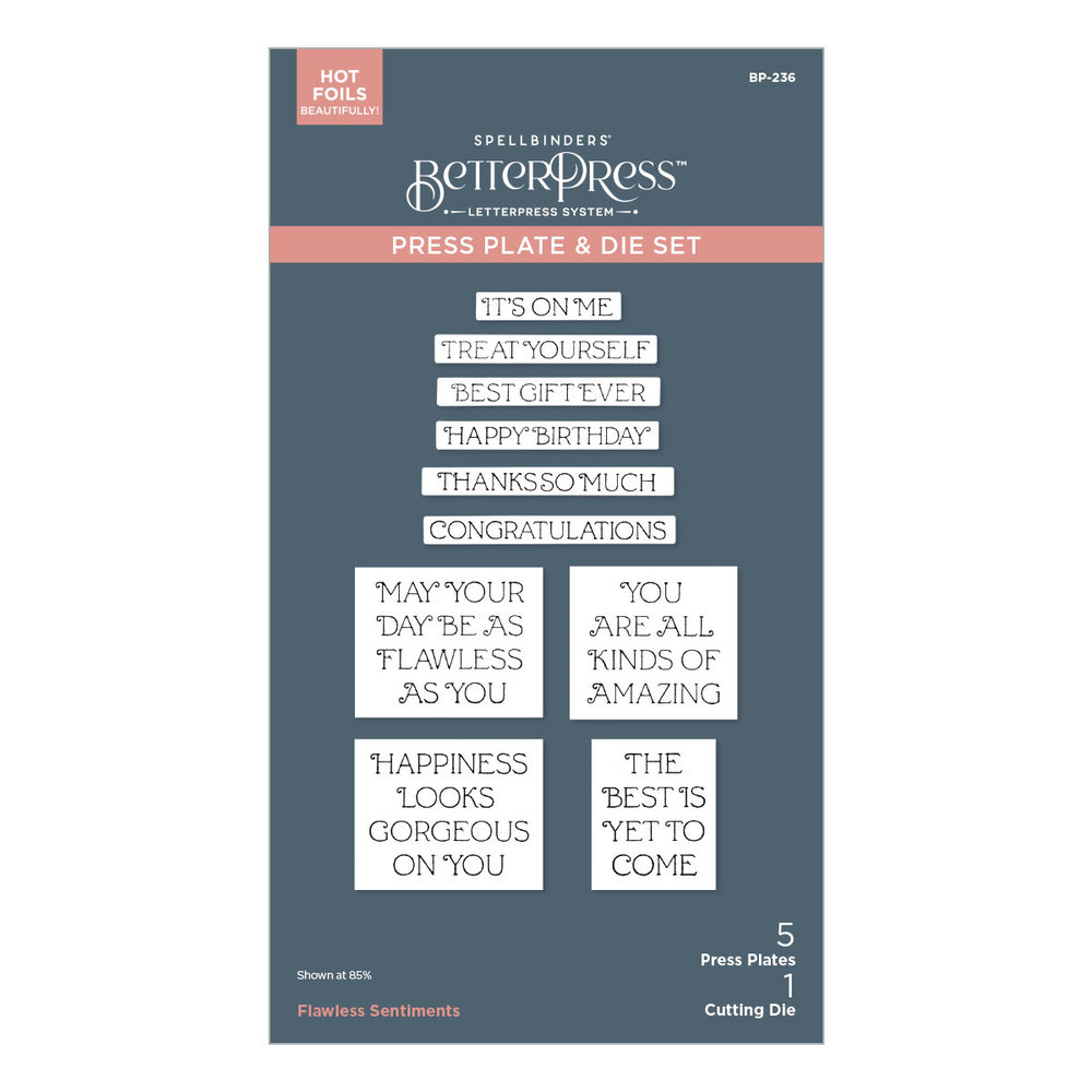 Spellbinders Flawless Sentiments Press Plate & Die Set (BP-236) Spellbinders Flawless Sentiments Press Plate & Die Set (BP-236)