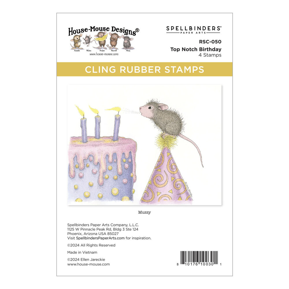 Spellbinders Top Notch Birthday Cling Rubber Stamp Set (RSC-050) Spellbinders Top Notch Birthday Cling Rubber Stamp Set (RSC-050)