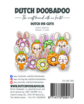 Dutch Doobadoo Happy Easter Die-cuts Easter Bunnies (9pcs) (474.007.059)