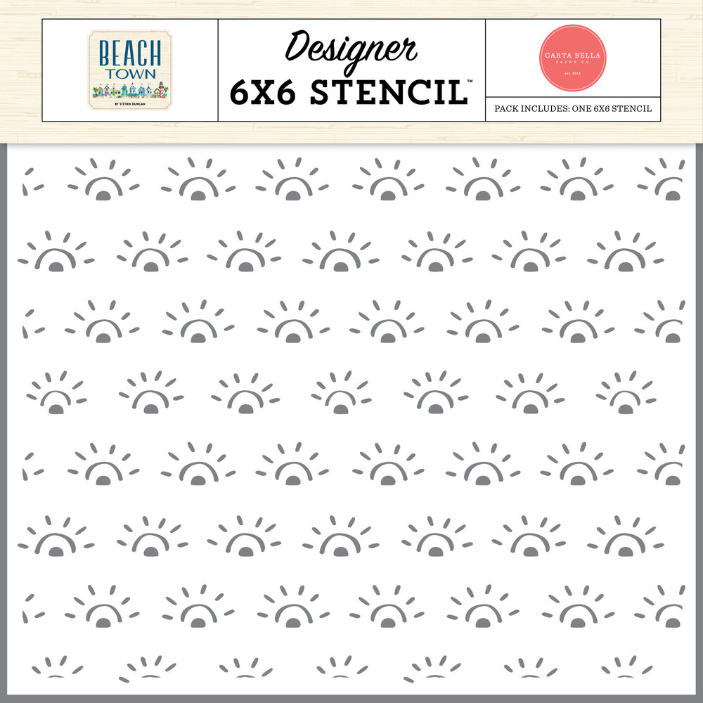 Carta Bella Beach Town Stencil Sunset Sun (CBBT427035) Carta Bella Beach Town Stencil Sunset Sun (CBBT427035)