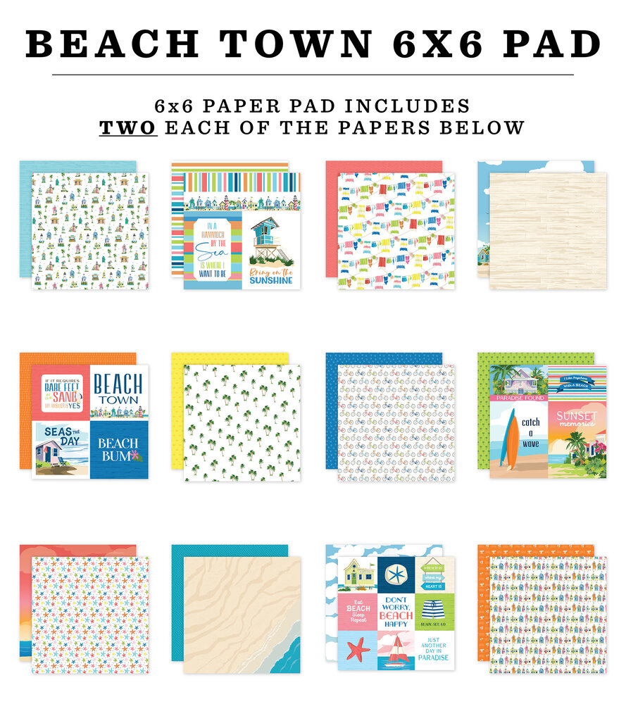 Carta Bella Beach Town 6x6 Inch Paper Pad (CBBT427023)