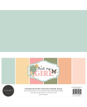 Carta Bella That's My Girl 12x12 Inch Coordinating Solids Paper Pad (CBG418015)