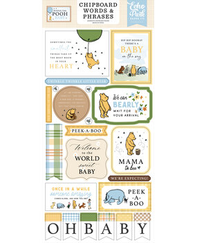 Echo Park Winnie The Pooh Baby Chipboard Word & Phrases (WPB442022)