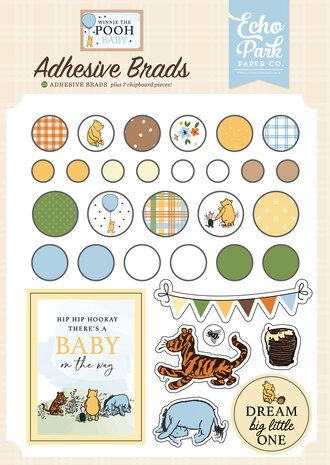 Echo Park Winnie The Pooh Baby Adhesive Brads (WPB442020)