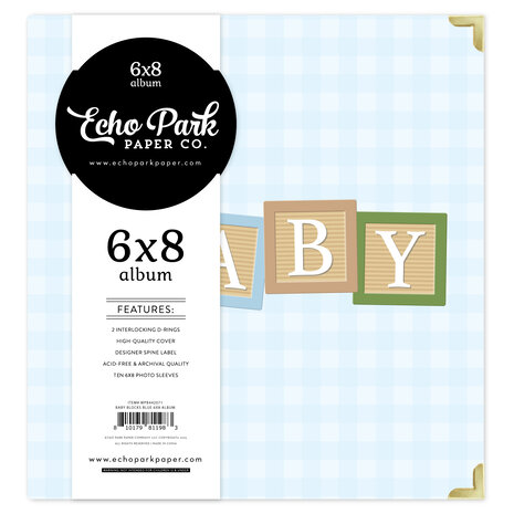 Echo Park Winnie The Pooh Baby 6x8 Inch Album Baby Blocks Blue (WPB442071) Echo Park Winnie The Pooh Baby 6x8 Inch Album Baby Blocks Blue (WPB442071)