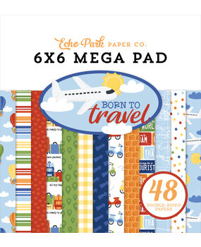 Echo Park Born To Travel 6x6 Inch Cardmakers Mega Pad (BTT425031) Echo Park Born To Travel 6x6 Inch Cardmakers Mega Pad (BTT425031)