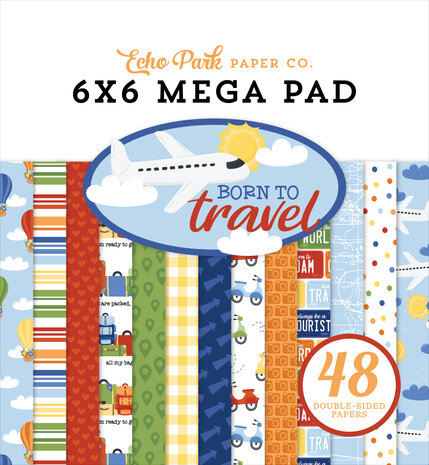 Echo Park Born To Travel 6x6 Inch Cardmakers Mega Pad (BTT425031) Echo Park Born To Travel 6x6 Inch Cardmakers Mega Pad (BTT425031)