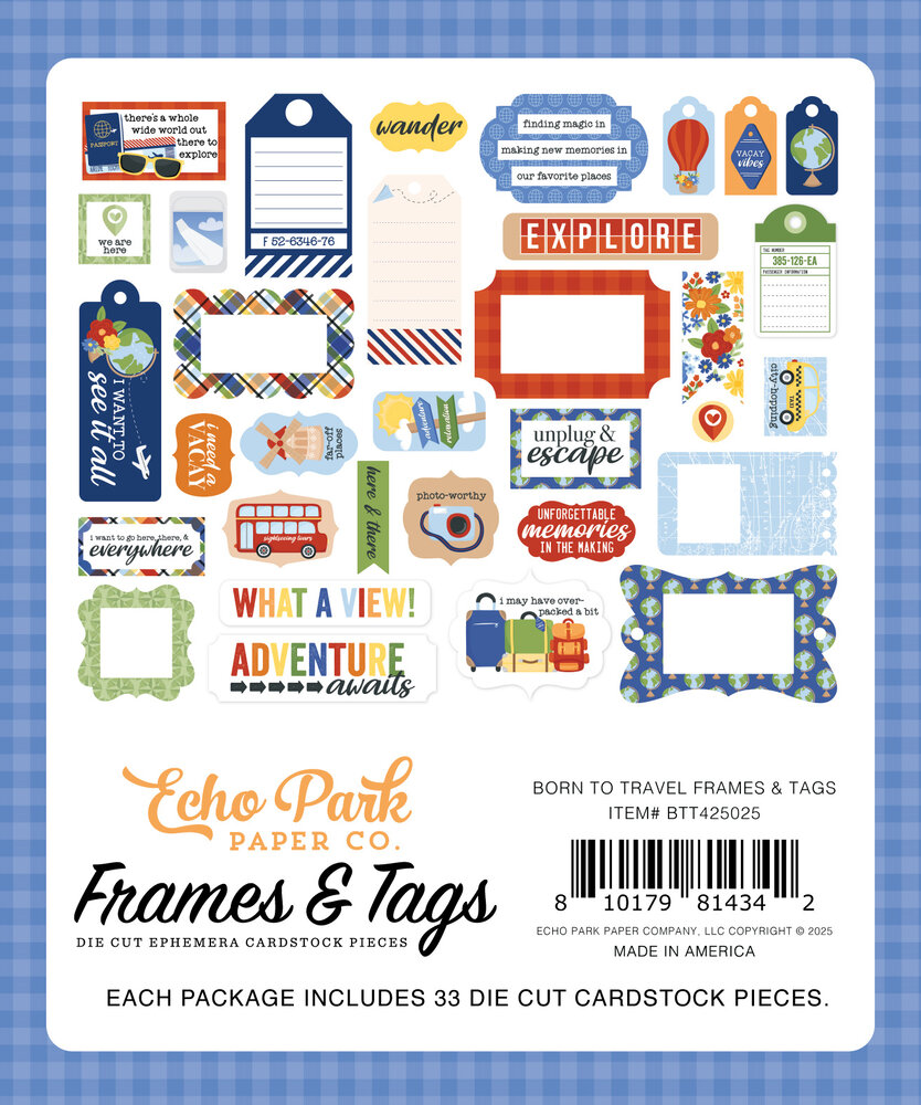 Echo Park Born To Travel Frames & Tags (BTT425025)