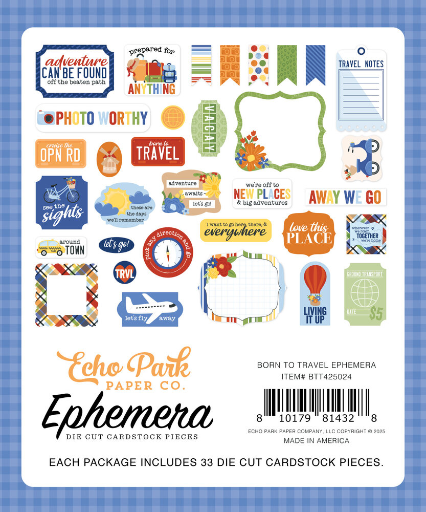 Echo Park Born To Travel Ephemera (BTT425024) Echo Park Born To Travel Ephemera (BTT425024)