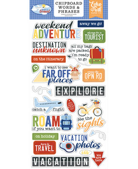 Echo Park Born To Travel 6x13 Chipboard Word & Phrases (BTT425022)