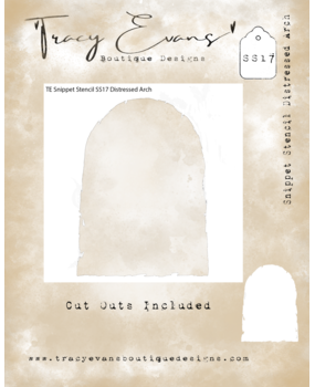 Tracy Evans Distressed Arch 4x4 Inch Snippet Stencil (SS017)