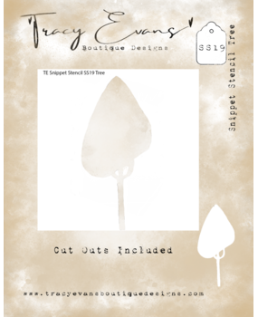 Tracy Evans Tree 4x4 Inch Snippet Stencil (SS019)