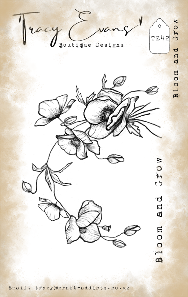 Tracy Evans Bloom & Grow A7 Stamp (TE042)