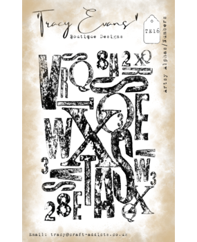 Tracy Evans Artsy Alpha/Numbers A7 Stamp (TE016)