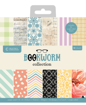 Crafter's Companion Bookworm Collection 6x6 Inch Paper Pad (CC-BK-PAD6)