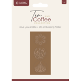 Crafter's Companion Tea & Coffee 2D Embossing Folder 2.75x5.75 Inch I Love you a Latte (CC-TC-EF2.75-ILYL)