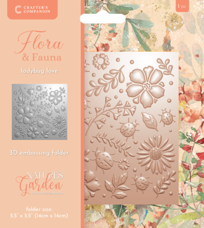 Crafter's Companion Flora & Fauna 3D Embossing Folder 5.5x5.5 Inch Ladybug Love (NG-FF-3D-EF5.5-LALO) Crafter's Companion Flora & Fauna 3D Embossing Folder 5.5x5.5 Inch Ladybug Love (NG-FF-3D-EF5.5-LALO)