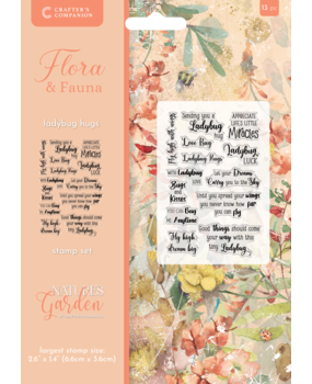 Crafter's Companion Flora & Fauna Clear Acrylic Stamp - Ladybug Hugs (NG-FF-CA-ST-LAHU)