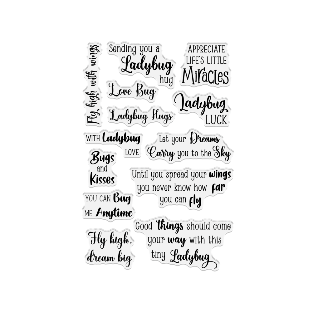 Crafter's Companion Flora & Fauna Clear Acrylic Stamp - Ladybug Hugs (NG-FF-CA-ST-LAHU)