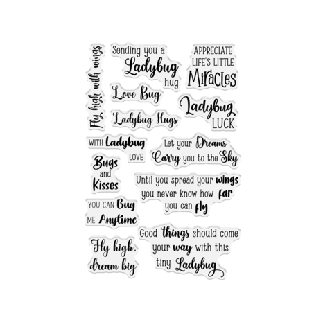 Crafter's Companion Flora & Fauna Clear Acrylic Stamp - Ladybug Hugs (NG-FF-CA-ST-LAHU)