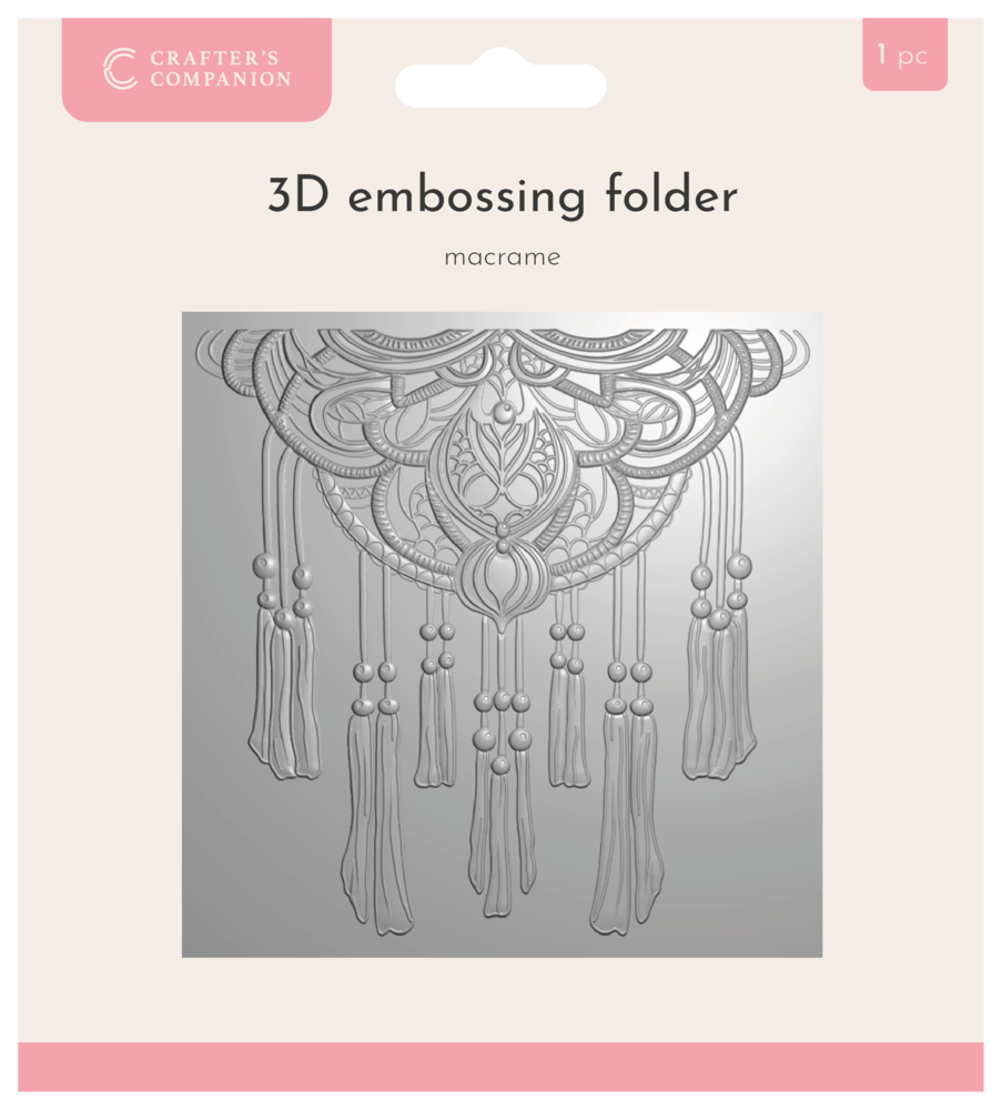 Crafter's Companion 3D Textured Embossing Folders 5.5x5.5 Inch Macrame (CC-EF5.5-3D-MACR) Crafter's Companion 3D Textured Embossing Folders 5.5x5.5 Inch Macrame (CC-EF5.5-3D-MACR)