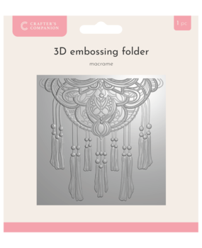 Crafter's Companion 3D Textured Embossing Folders 5.5x5.5 Inch Macrame (CC-EF5.5-3D-MACR)