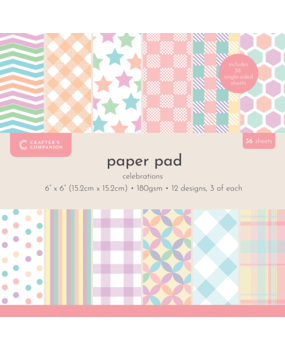 Crafter's Companion Sentiment Balloons 6x6 Inch Paper Pad Celebrations! (CC-PAD6-CELE)