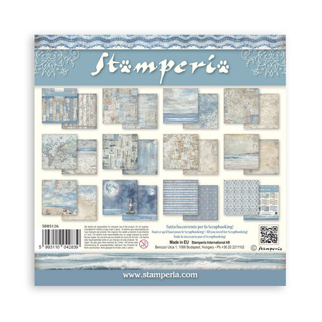 Stamperia Silent Sea 8x8 Inch Paper Pack Backgrounds Selection (SBBS126) Stamperia Silent Sea 8x8 Inch Paper Pack Backgrounds Selection (SBBS126)