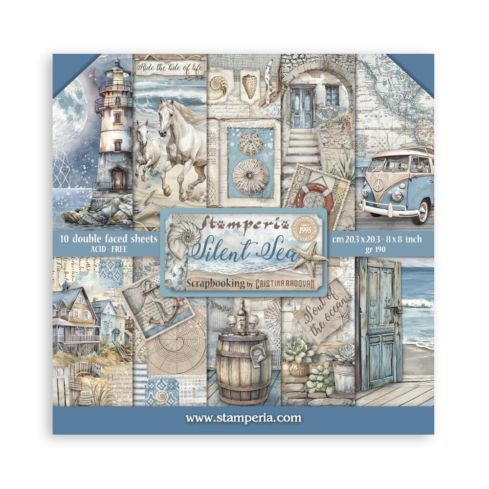 Silent Sea 8x8 Inch Paper Pack (SBBS125) - Craftlines B.V.