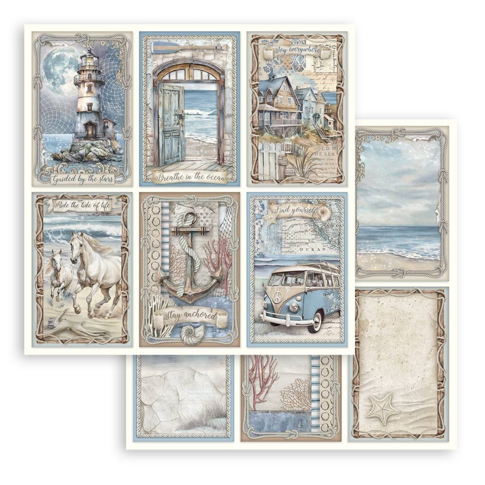 Stamperia Silent Sea 12x12 Inch Paper Sheet 6 Cards (10pcs) (SBB1067) (DISCONTINUED)