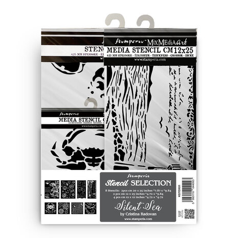 Stamperia Silent Sea Thick Stencil Assortment (8pcs) (KSTDX01) Stamperia Silent Sea Thick Stencil Assortment (8pcs) (KSTDX01)