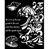 Stamperia Silent Sea Thick Stencil 20x25cm Wave and Shell (KSTD177)