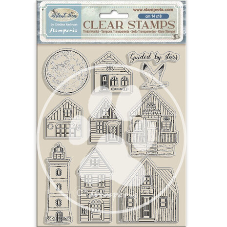Stamperia Silent Sea Clear Stamps Landscape (WTK218) (DISCONTINUED) Stamperia Silent Sea Clear Stamps Landscape (WTK218) (DISCONTINUED)