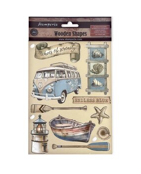 Stamperia Silent Sea A5 Colored Wooden Shape Endless Blue (KLSP182)