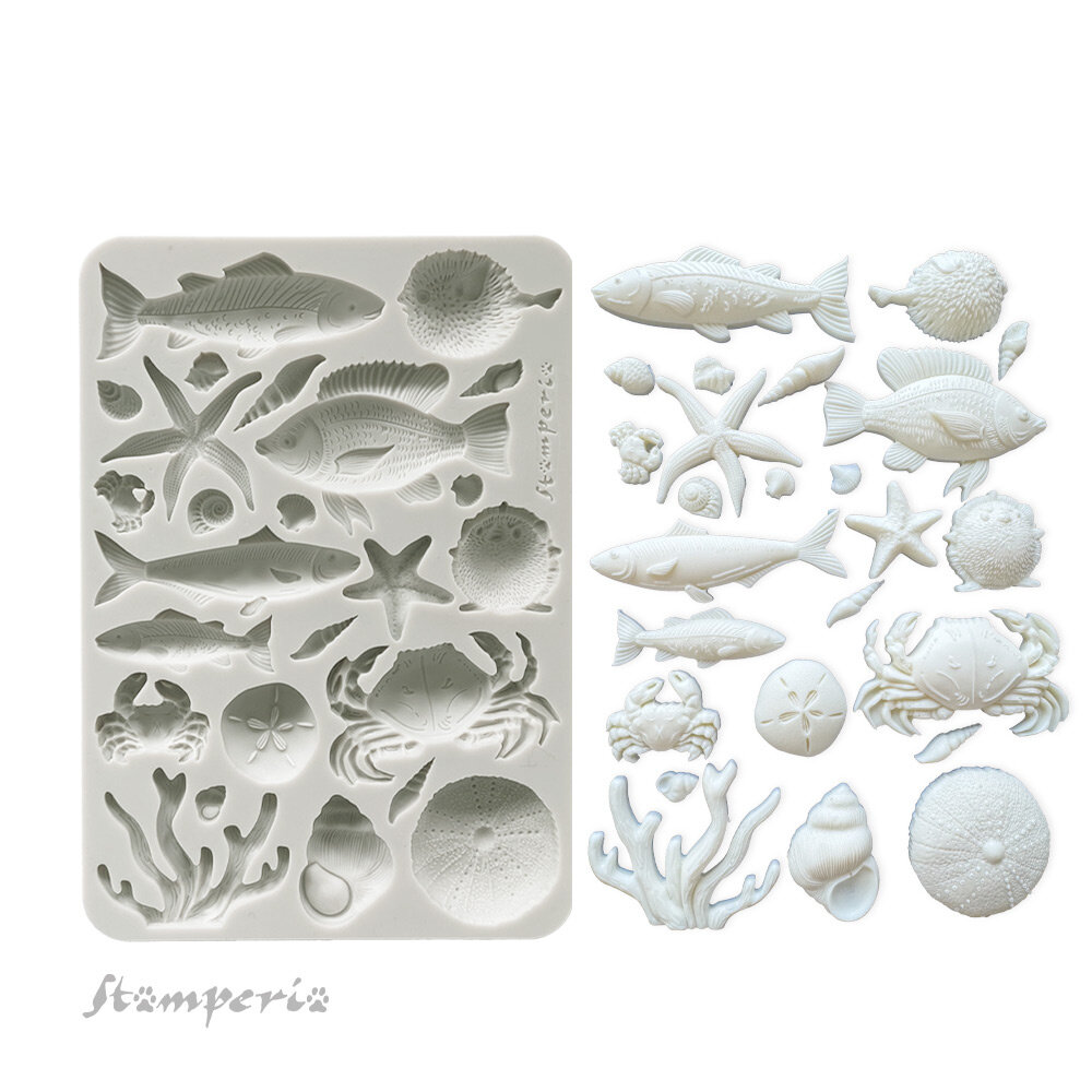 Stamperia Silent Sea A5 Silicon Mould Shells and Fish (KACMA578)