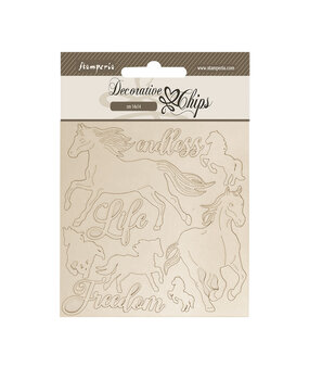 Stamperia Silent Sea Decorative Chips Horses (SCB261) Stamperia Silent Sea Decorative Chips Horses (SCB261)