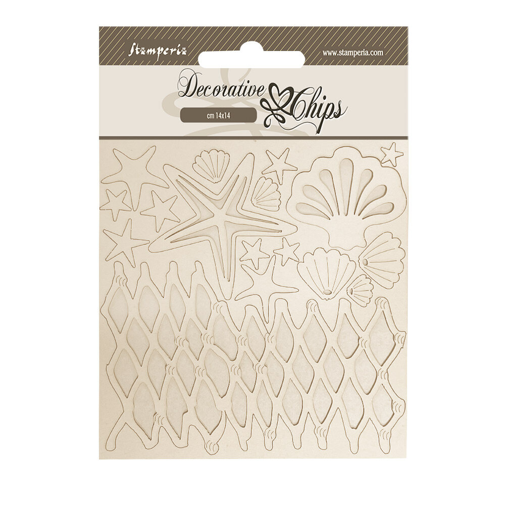 Stamperia Silent Sea Decorative Chips Sheels and Net (SCB262) Stamperia Silent Sea Decorative Chips Sheels and Net (SCB262)