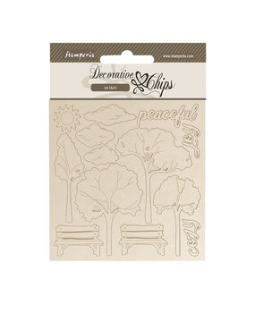 Stamperia Silent Sea Village Decorative Chips Garden (SCB267)