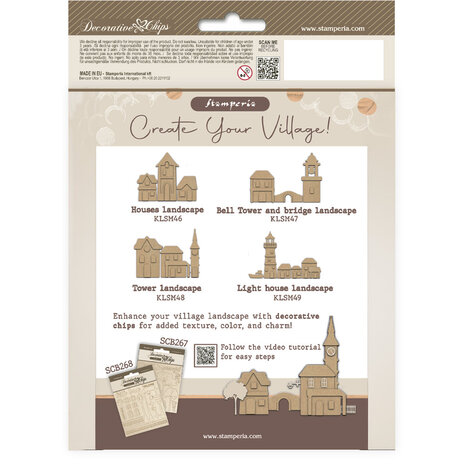 Stamperia Silent Sea Village Kit: MDF Crafty Shapes Blanks & Decorative Chips (6pcs) (KLSMX01)