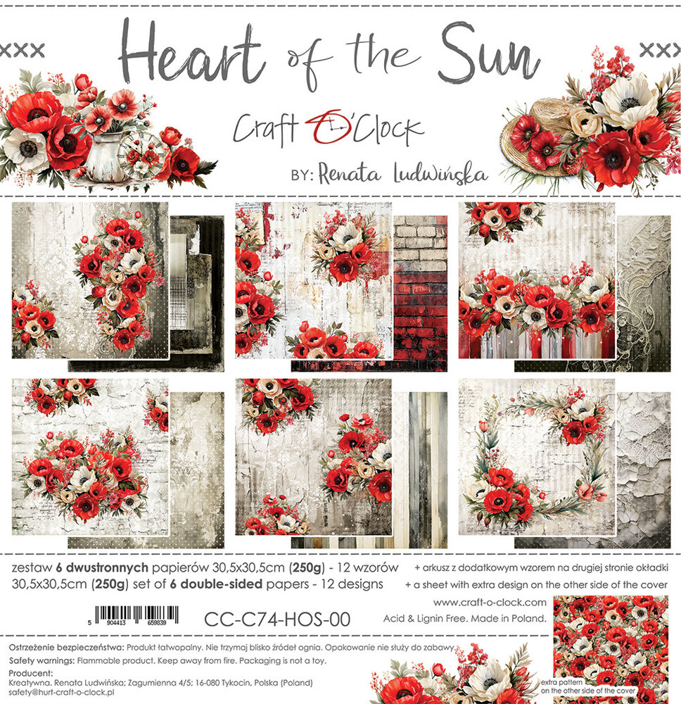 Craft O'Clock Heart of the Sun 12x12 Inch Paper Set (CC-C74-HOS-00)