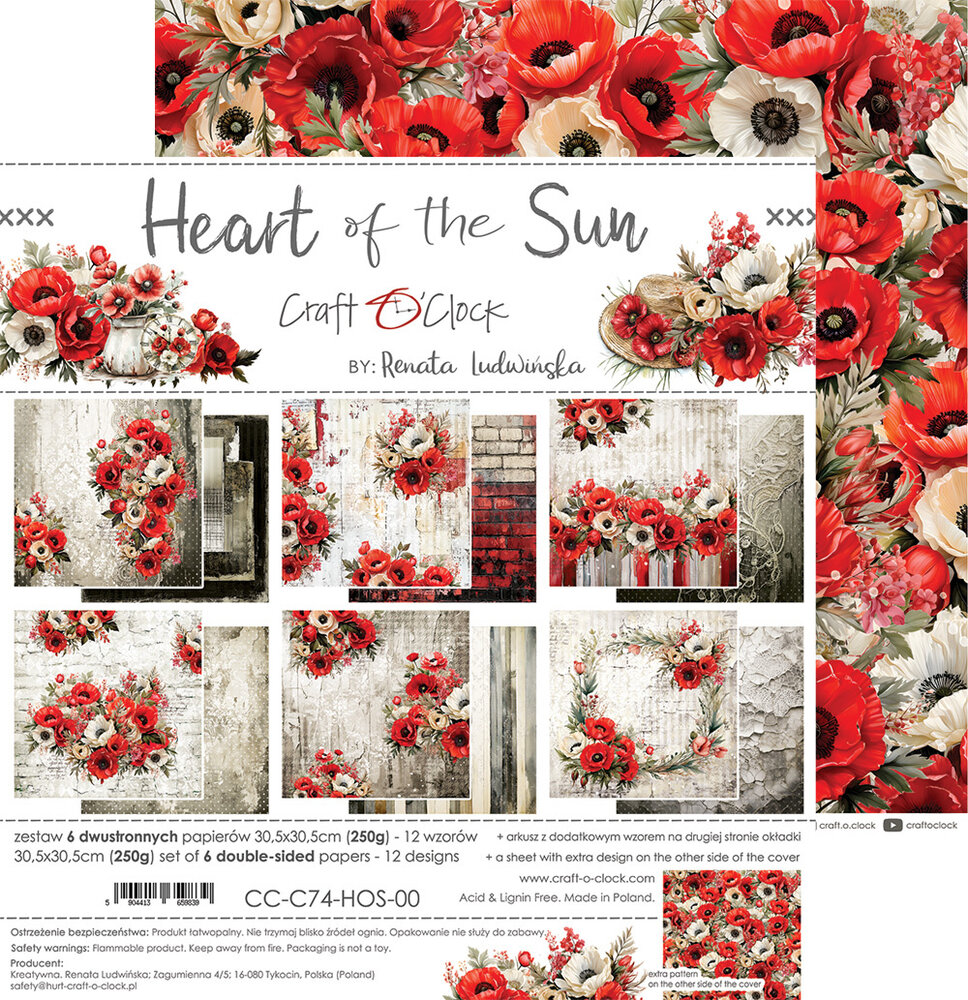 Craft O'Clock Heart of the Sun 12x12 Inch Paper Set (CC-C74-HOS-00)