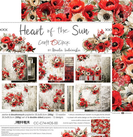 Craft O'Clock Heart of the Sun 12x12 Inch Paper Set (CC-C74-HOS-00)
