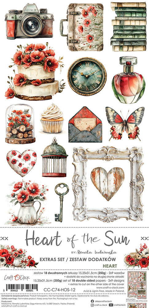 Craft O'Clock Heart of the Sun Extras Set Heart (CC-C74-HOS-12) Craft O'Clock Heart of the Sun Extras Set Heart (CC-C74-HOS-12)