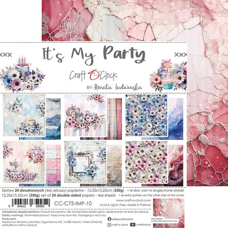 Craft O'Clock It's My Party 6x6 Inch Paper Set (CC-C75-IMP-10)