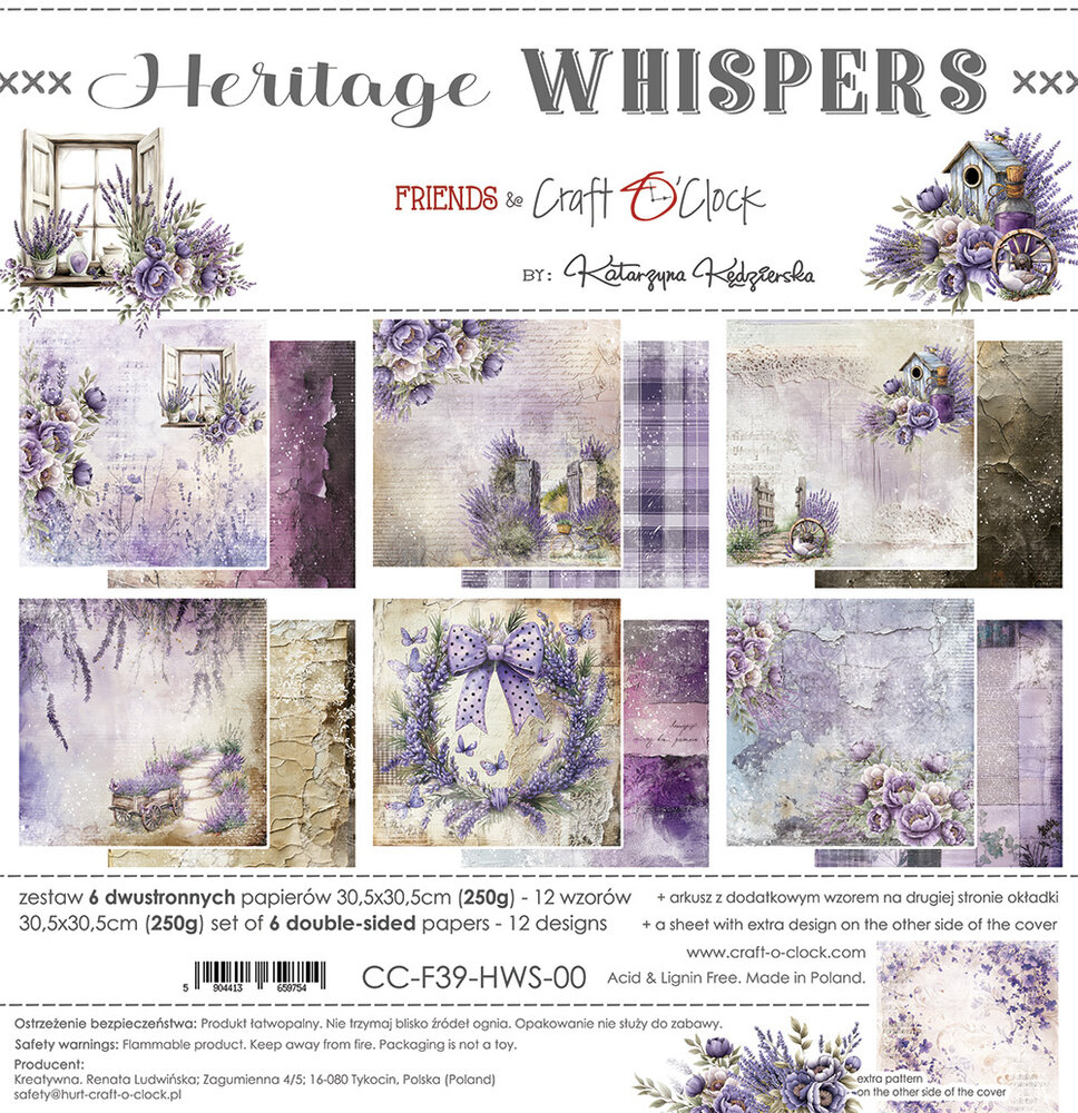 Craft O'Clock Heritage Whispers 12x12 Inch Paper Set (CC-F39-HWS-00) Craft O'Clock Heritage Whispers 12x12 Inch Paper Set (CC-F39-HWS-00)