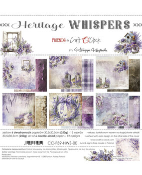 Craft O'Clock Heritage Whispers 12x12 Inch Paper Set (CC-F39-HWS-00) Craft O'Clock Heritage Whispers 12x12 Inch Paper Set (CC-F39-HWS-00)