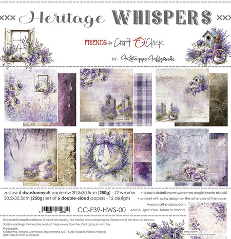 Craft O'Clock Heritage Whispers 12x12 Inch Paper Set (CC-F39-HWS-00) Craft O'Clock Heritage Whispers 12x12 Inch Paper Set (CC-F39-HWS-00)